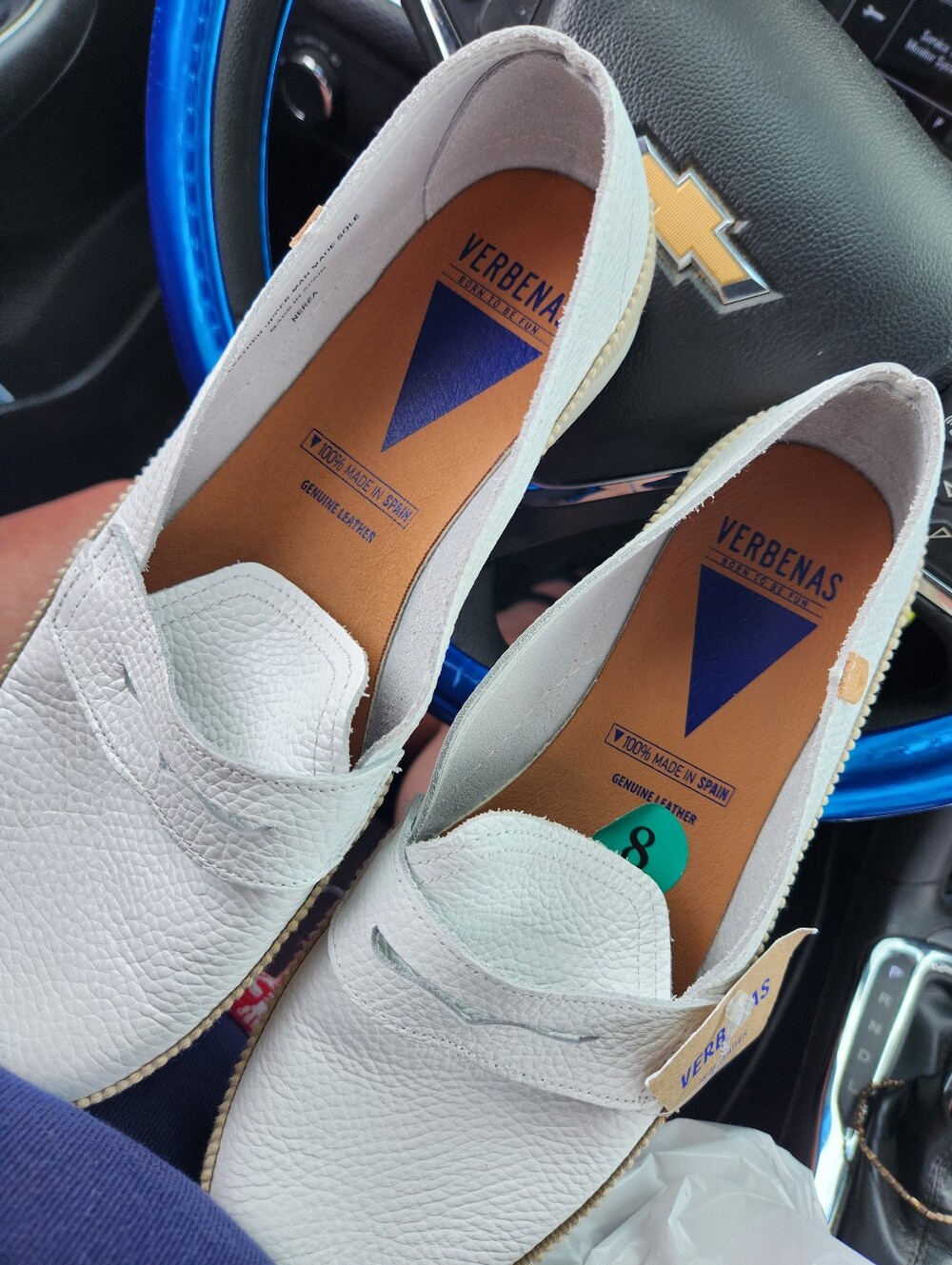 Women’s White Leather Slip-On Loafers